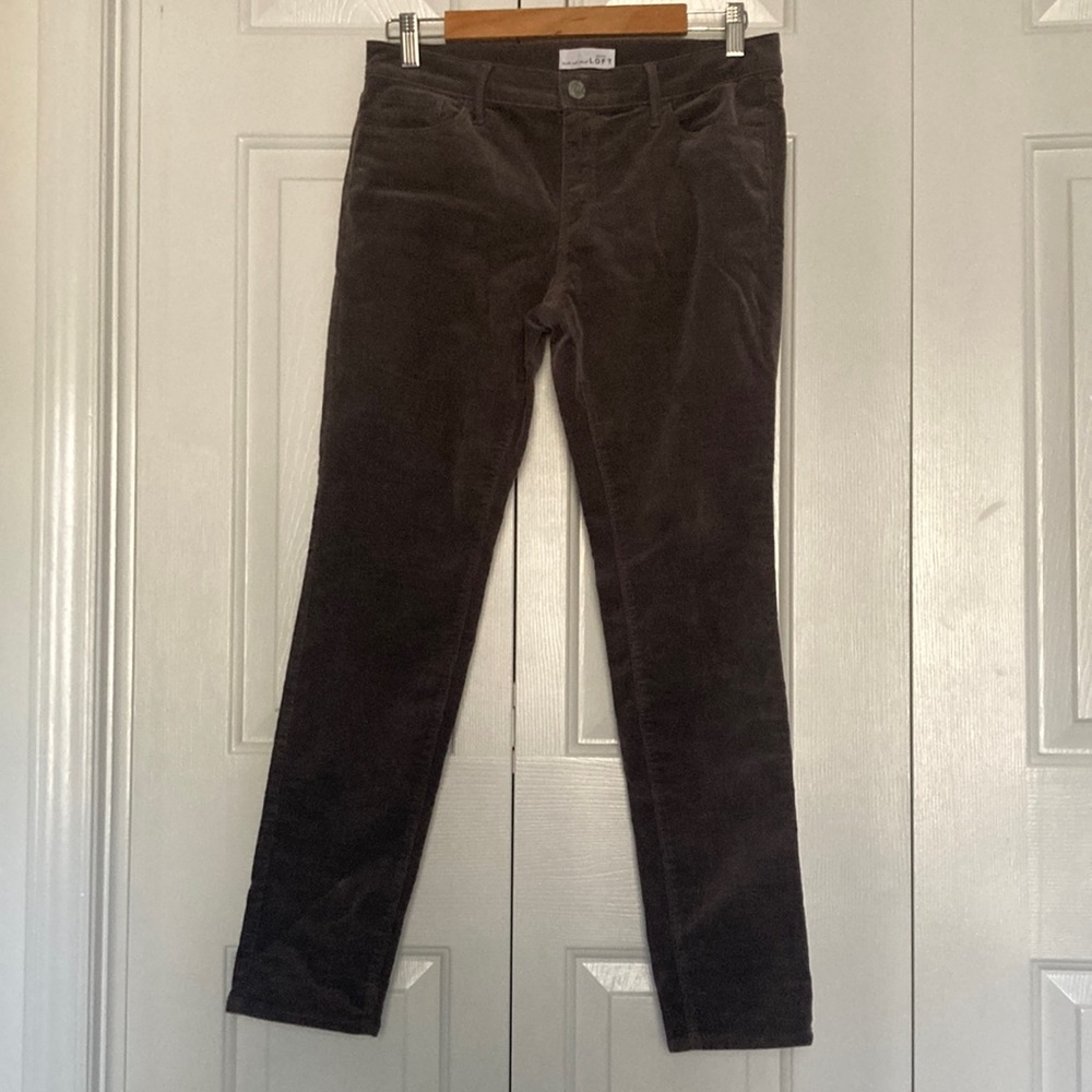 LOFT Modern Skinny Corduroy Pants - Brown/ Grey29 P. EUC